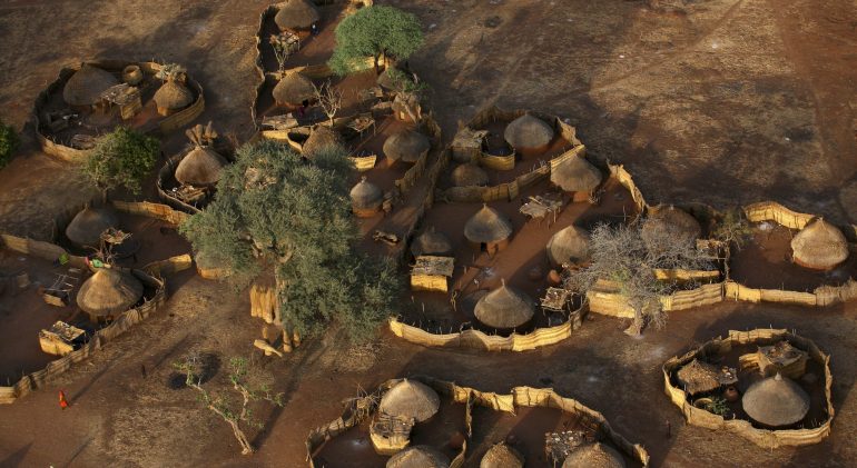 Chad, Zakouma National Park, Village Bon Chad, Zakouma National Park, Village Bon